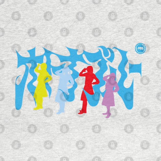 Silhouette design of the Atarashii Gakko group! in the otonablue era by MBSdesing 